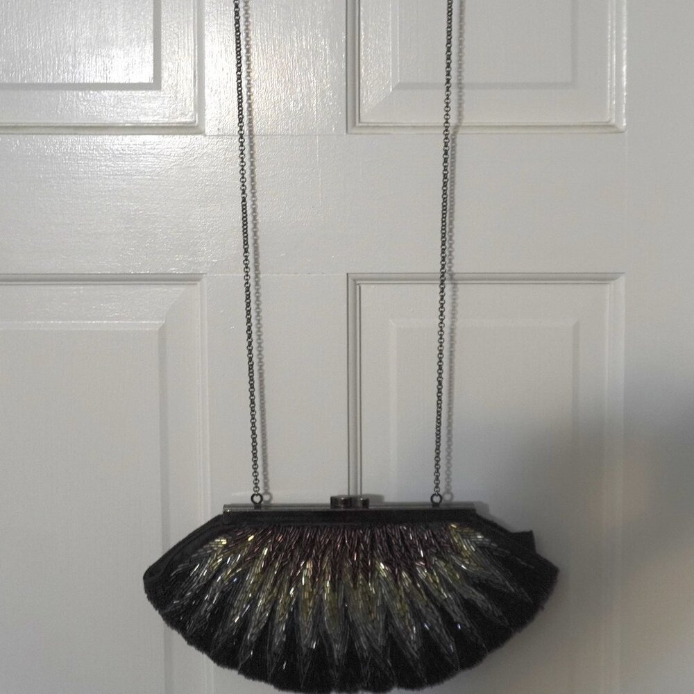 Max New York Beaded Clutch Purse with Chain Strap